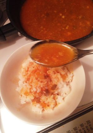 鮭中骨缶の汁でペスカトーレ風変身スープ☆-レシピのメイン写真