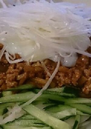 ジャジャ麺風(紀文糖質0麺)diet-レシピのメイン写真