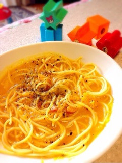 ランチ★時短!かぼちゃの和風スープパスタ-レシピのメイン写真