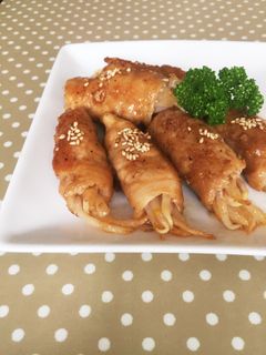 もやし豚肉巻き。ピリ辛照り焼き!お弁当に-レシピのメイン写真