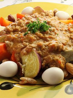 肉みそで根菜と豆の蒸し煮【天狗缶詰】-レシピのメイン写真