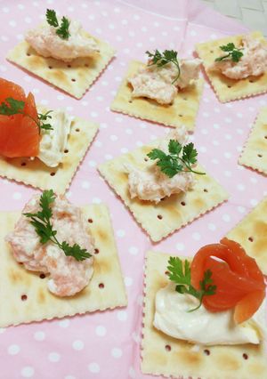 サーモン＆たらこのクリームチーズカナッペ-レシピのメイン写真