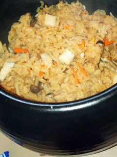 鶏と干しえのきのたきこみご飯-レシピのメイン写真