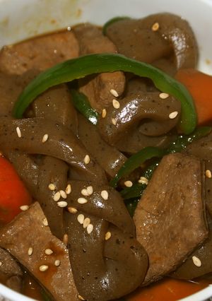 マジック編みコンニャクとレバーの炒り煮-レシピのメイン写真