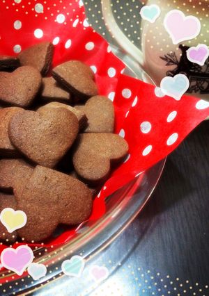 バレンタインに♡ココアの型抜きクッキー-レシピのメイン写真