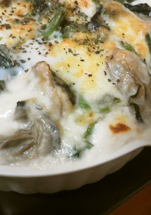 牡蠣と長ねぎとパスタのグラタン-レシピのメイン写真
