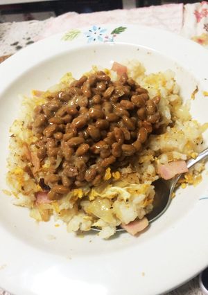 冷蔵庫の余りもので納豆チャーハン♪-レシピのメイン写真