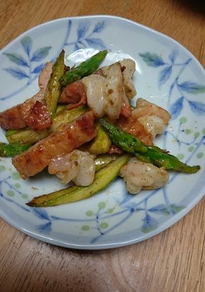 アスパラと海老の塩レモン炒め-レシピのメイン写真