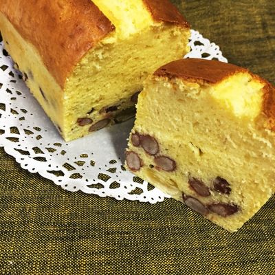 ともちゃん栗のパウンドケーキ 簡単！贅沢に！金時豆と栗のパウンドケーキ by テンテン