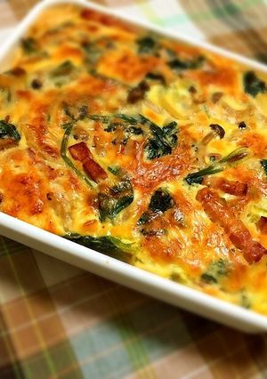 無印ホーローで作る簡単スクエアキッシュ-レシピのメイン写真