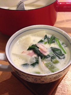 やさしい♡かぶとほうれん草のミルクスープ-レシピのメイン写真