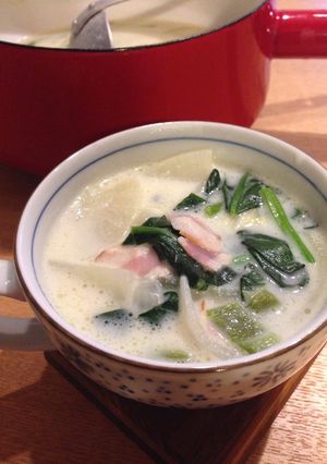 やさしい♡かぶとほうれん草のミルクスープ-レシピのメイン写真