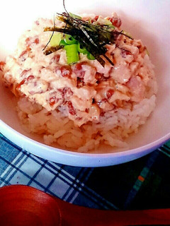 レンジで簡単ササミの納豆わさマヨ丼♡-レシピのメイン写真
