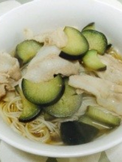 夜食にもオススメ♫豚肉と茄子の煮麺-レシピのメイン写真