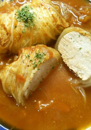 簡単! 豚肉の 白菜ロール トマトソース-レシピのメイン写真
