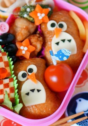 キャラ弁＊簡単フクロウのおいなりさん♡-レシピのメイン写真
