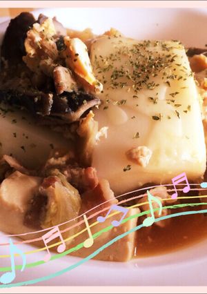肉豆腐の残りにお餅-レシピのメイン写真