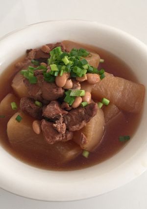 圧力鍋で豚肉と大豆の大根の煮物♡-レシピのメイン写真