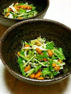 簡単☆水菜とシラスの納豆あえ♪-レシピのメイン写真