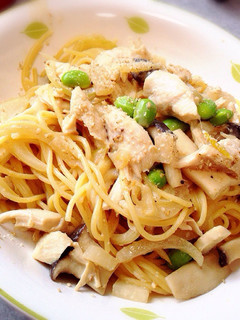 ささみと枝豆の味噌クリームパスタ-レシピのメイン写真