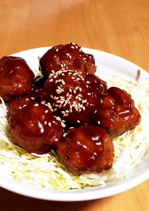 高野豆腐で肉だんごの甘酢あんかけ-レシピのメイン写真