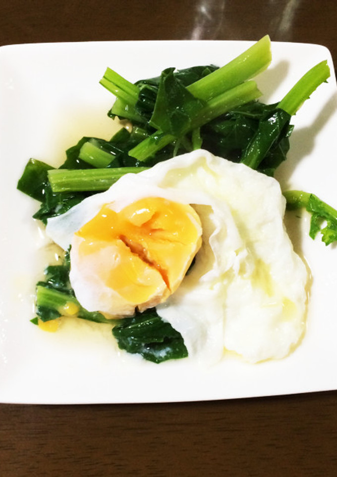冷凍卵とかき菜の和え物-レシピのメイン写真