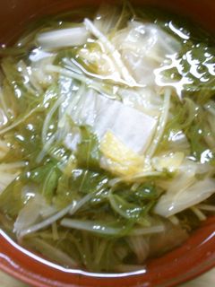 簡単♪ 白菜 水菜の お吸い物 白だし入-レシピのメイン写真
