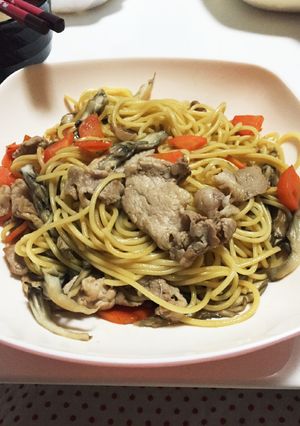 *豚肉とまいたけの和風パスタ*-レシピのメイン写真