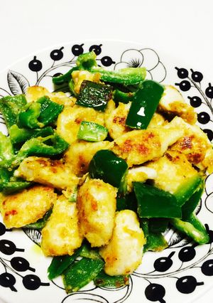 ささみとピーマンの.マヨカレー炒め-レシピのメイン写真
