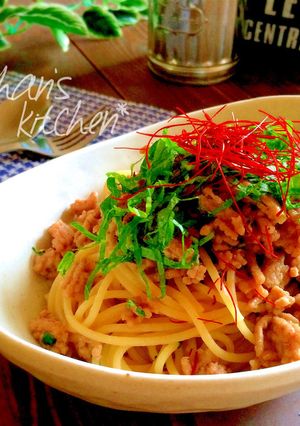 ✿大葉甘味噌の肉そぼろパスタ✿-レシピのメイン写真