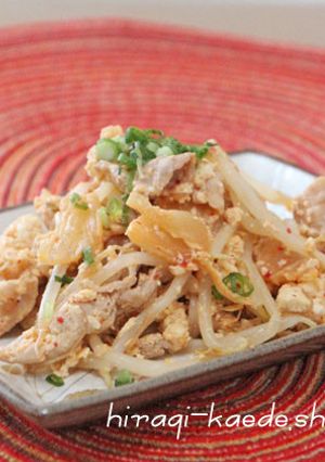 簡単！豚キムチもやしの豆腐チャンプルー-レシピのメイン写真
