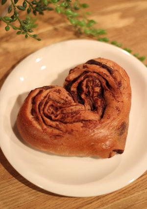 ハート型の折り込みチョコパン-レシピのメイン写真