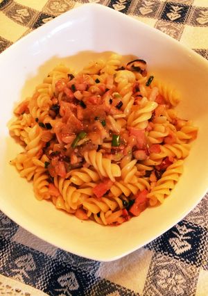 超簡単！たことベーコンのパスタ！-レシピのメイン写真