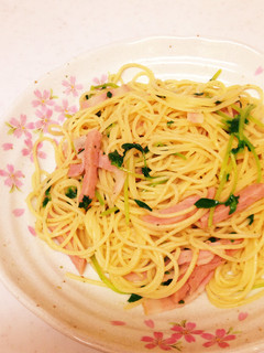 豆苗の和風パスタ-レシピのメイン写真