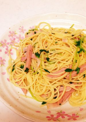 豆苗の和風パスタ-レシピのメイン写真
