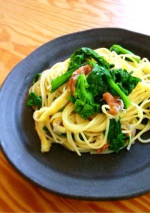 菜の花の梅じゃこパスタ-レシピのメイン写真