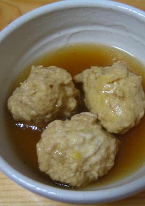 うまぁ～い鶏団子♪お鍋にいれて(^0^)-レシピのメイン写真