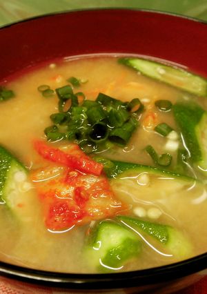 オクラ入りキムチ納豆汁♪-レシピのメイン写真