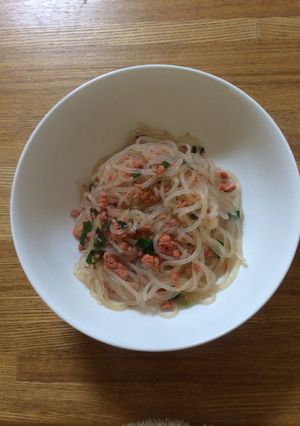 白滝の鮭フレークパスタ-レシピのメイン写真