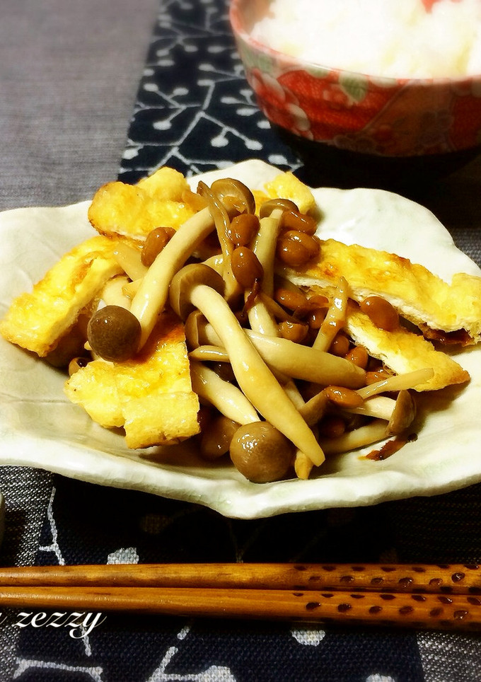 絶品♪簡単節約！納豆油揚げきのこの炒め物-レシピのメイン写真