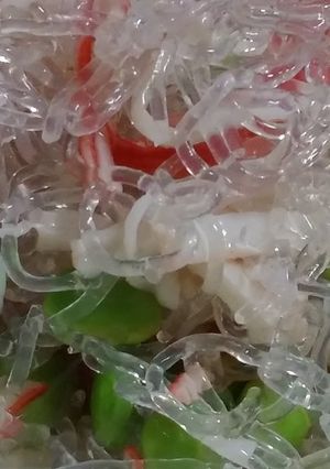 簡単時短☆枝豆カニカマ海藻麺サラダ梅風味-レシピのメイン写真