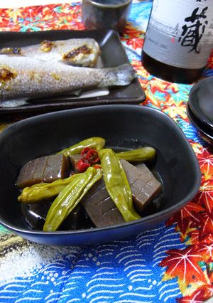 ピリカラ☆こんにゃくとししとうの煮物-レシピのメイン写真