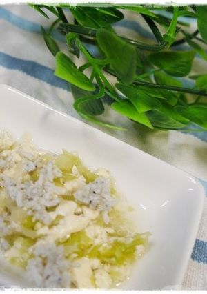 離乳食中期　しらす豆腐とキャベツの煮物-レシピのメイン写真