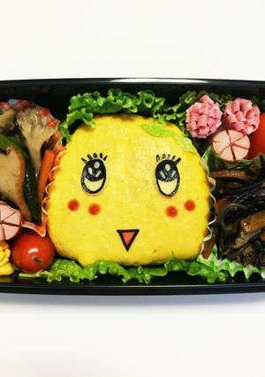 ふなっしー☆オムライス☆キャラ弁-レシピのメイン写真