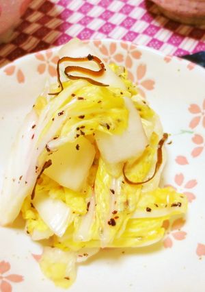 簡単☆白菜でゆかり☆塩こんぶ浅漬け-レシピのメイン写真