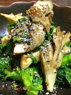 菜の花と舞茸の辛子醤油和え-レシピのメイン写真