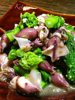 菜の花とホタルイカの辛子酢味噌和え-レシピのメイン写真