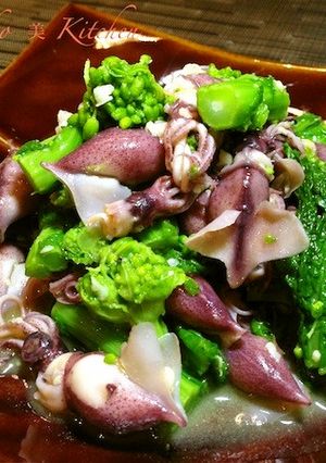 菜の花とホタルイカの辛子酢味噌和え-レシピのメイン写真