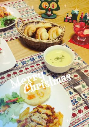 クリスマス ミートペンネ-レシピのメイン写真