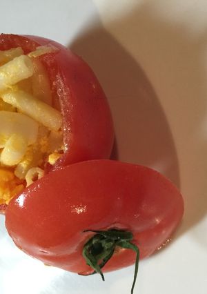 犬ごはん・トマトのマカロニ詰め-レシピのメイン写真